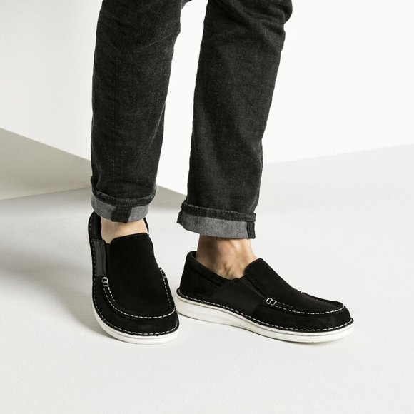 Birkenstock Men's Duma Suede Leather Shoes Black (Brand New) - Picture 2 of 5